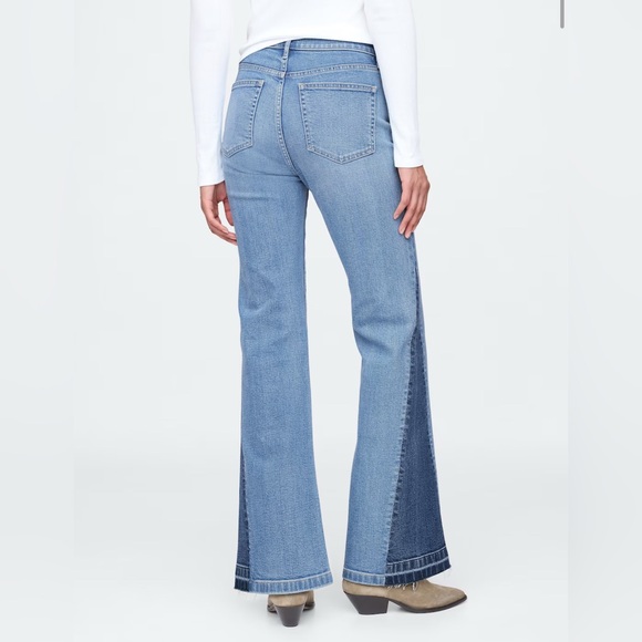 NWT Gap High Rise Patched '70s Flare Jeans - Picture 3 of 10